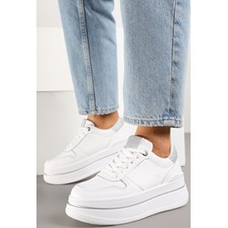 Buty sportowe damskie Born2be sneakersy białe na wiosnę wiązane  - zdjęcie produktu