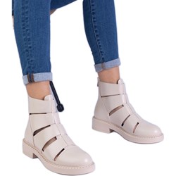 Botki na zamek na płaskiej podeszwie casualowe  - zdjęcie produktu