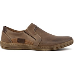 Mokasyny męskie Buty Olivier brązowe skórzane casual  - zdjęcie produktu