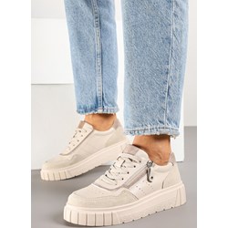 Buty sportowe damskie Born2be sneakersy skórzane casual  - zdjęcie produktu