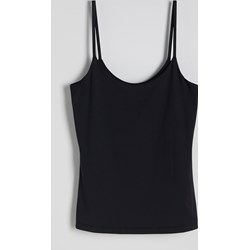 Bluzka damska Reserved z okrągłym dekoltem czarna casual  - zdjęcie produktu