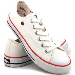 Trampki damskie białe Lee Cooper wiązane z niską cholewką  - zdjęcie produktu