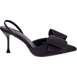 Czółenka bez zapięcia na szpilce eleganckie  - zdjęcie produktu