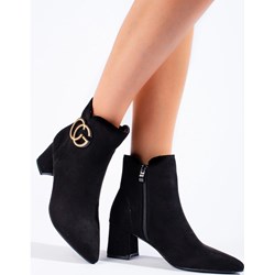 Botki Shelovet zamszowe na zamek na obcasie  - zdjęcie produktu