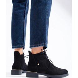 Botki zamszowe płaskie  - zdjęcie produktu