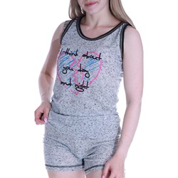 Piżama szara Pantofelek24 w nadruki z elastanu  - zdjęcie produktu