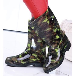 Pantofelek24 kalosze damskie na wiosnę na płaskiej podeszwie casual w nadruki  - zdjęcie produktu