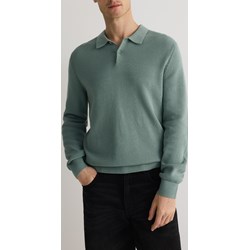 Sweter męski zielony Reserved casual bawełniany  - zdjęcie produktu