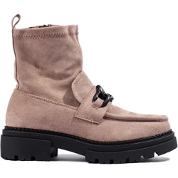 Beżowe botki Shelovet casual na platformie  - zdjęcie produktu