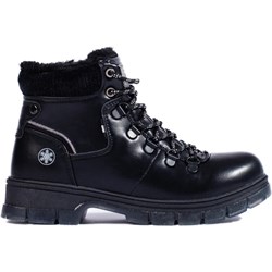 Workery damskie Shelovet czarne sznurowane skórzane płaskie casual  - zdjęcie produktu