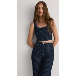 Reserved bluzka damska z okrągłym dekoltem z elastanu casual w paski  - zdjęcie produktu