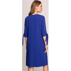 Sukienka Stylove z długim rękawem niebieska w stylu klasycznym midi  - zdjęcie produktu