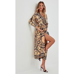 Sukienka Jacinshop z długim rękawem z dekoltem w serek  - zdjęcie produktu