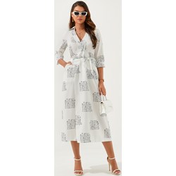 Sukienka Jacinshop z długimi rękawami na wiosnę maxi szmizjerka  - zdjęcie produktu