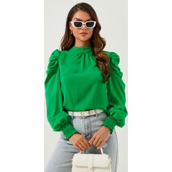 Bluzka damska Jacinshop z długim rękawem casualowa z golfem  - zdjęcie produktu