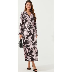 Sukienka Jacinshop maxi casual wielokolorowa w serek  - zdjęcie produktu