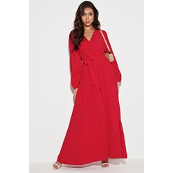 Sukienka Jacinshop z długimi rękawami wyszczuplająca maxi  - zdjęcie produktu