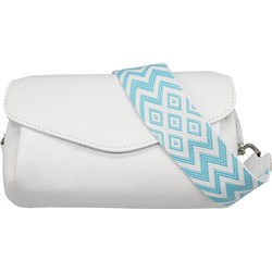 Listonoszka biała matowa średniej wielkości skórzana na ramię  - zdjęcie produktu