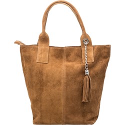 Shopper bag wakacyjna z zamszu  - zdjęcie produktu