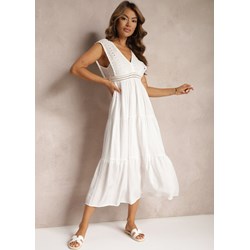 Sukienka Renee biała z dekoltem w literę v maxi  - zdjęcie produktu