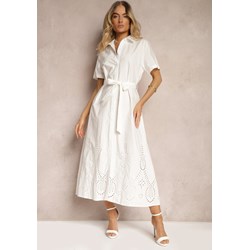 Sukienka Renee casual w serek bawełniana z długim rękawem maxi  - zdjęcie produktu