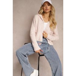 Sweter damski Renee casual różowy z kapturem  - zdjęcie produktu
