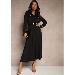 Sukienka Renee satynowa z dekoltem v szmizjerka  - zdjęcie produktu