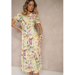 Sukienka Renee rozkloszowana midi w kwiaty z krótkimi rękawami  - zdjęcie produktu