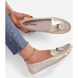 Royalfashion.pl mokasyny płaskie złote casual  - zdjęcie produktu