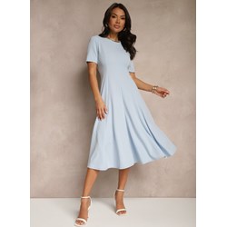 Sukienka Renee casualowa na wieczór rozkloszowana z okrągłym dekoltem z krótkim rękawem  - zdjęcie produktu