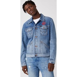 Kurtka męska Wrangler niebieska w stylu młodzieżowym z jeansu  - zdjęcie produktu