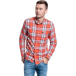 Koszula męska czerwona Lee w kratkę z długim rękawem flanelowa casualowa  - zdjęcie produktu