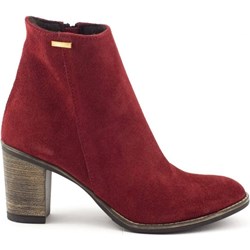 Botki czerwone Buty Olivier z nubuku eleganckie  - zdjęcie produktu