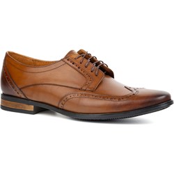 Buty eleganckie męskie Olivier brązowe skórzane wiązane  - zdjęcie produktu