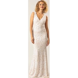 Sukienka APART elegancka w cekiny maxi z dekoltem w serek  - zdjęcie produktu