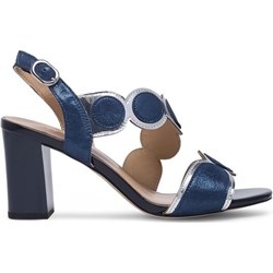 Sandały damskie Lasocki granatowe eleganckie na obcasie letnie  - zdjęcie produktu