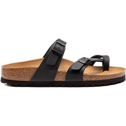 Klapki damskie Birkenstock bez wzorów czarne płaskie casual  - zdjęcie produktu