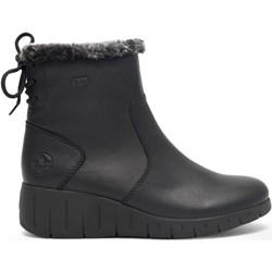 Botki Rieker na zamek czarne na koturnie casual na zimę  - zdjęcie produktu