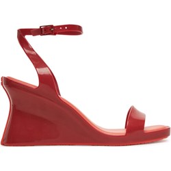 Sandały damskie Melissa czerwone na koturnie z klamrą eleganckie  - zdjęcie produktu
