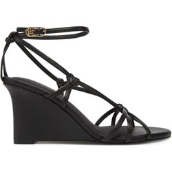 Sandały damskie Tommy Hilfiger na koturnie beżowe z klamrą na lato  - zdjęcie produktu