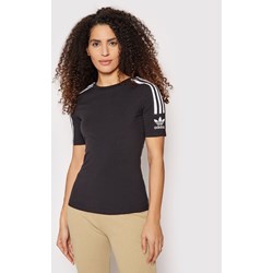 Bluzka damska Adidas czarna casual z krótkim rękawem  - zdjęcie produktu