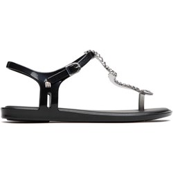 Sandały damskie Melissa czarne z gumy płaskie z klamrą casual  - zdjęcie produktu