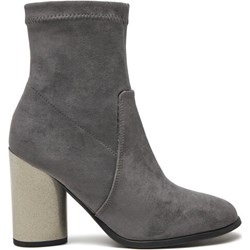 Botki szare Eva Minge eleganckie bez wzorów  - zdjęcie produktu
