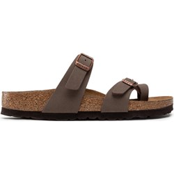 Klapki damskie BIRKENSTOCK casual na płaskiej podeszwie brązowe  - zdjęcie produktu