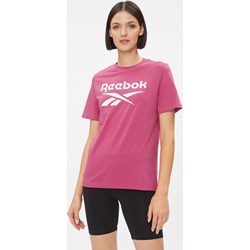 Bluzka damska Reebok sportowa z krótkim rękawem z okrągłym dekoltem z napisami  - zdjęcie produktu