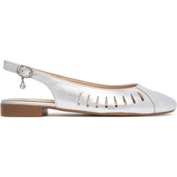 Balerinki Lasocki srebrne z klamrą letnie na płaskiej podeszwie casual  - zdjęcie produktu