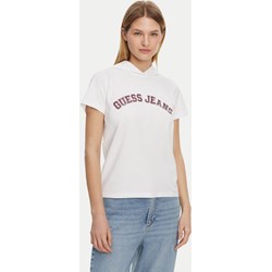 Bluzka damska Guess z okrągłym dekoltem biała z krótkim rękawem  - zdjęcie produktu