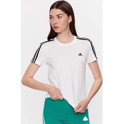 Biała bluzka damska Adidas z krótkim rękawem z okrągłym dekoltem  - zdjęcie produktu