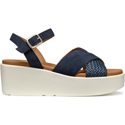 Sandały damskie Geox na lato na koturnie z klamrą casual  - zdjęcie produktu