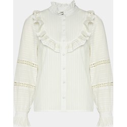 Bluzka damska Naf Naf biała elegancka z długim rękawem  - zdjęcie produktu